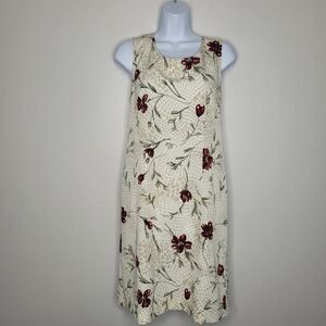 Vintage Kathie Lee 90s cream tan red grunge romantic short cute dress size 10